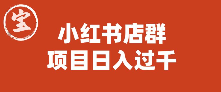 宝哥小红书店群项目，日入过千（图文教程）【揭秘】-买得值资源库
