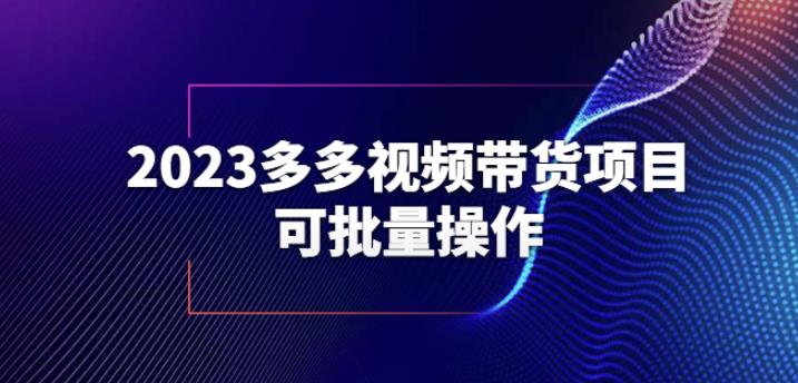 2023多多视频带货项目，可批量操作【保姆级教学】【揭秘】-买得值资源库