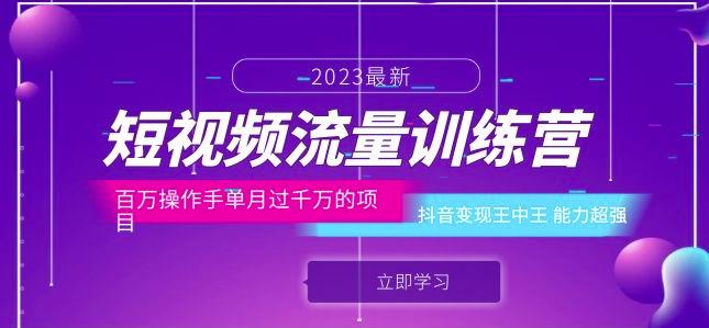 短视频流量训练营：百万操作手单月过千万的项目：抖音变现王中王能力超强-买得值资源库