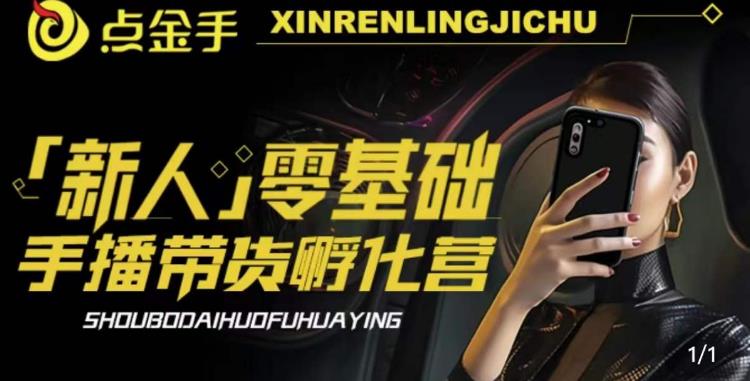 2023点金手·新人零基础手播带货孵化营：账号运营篇+主播话术篇+数据流量篇等-买得值资源库