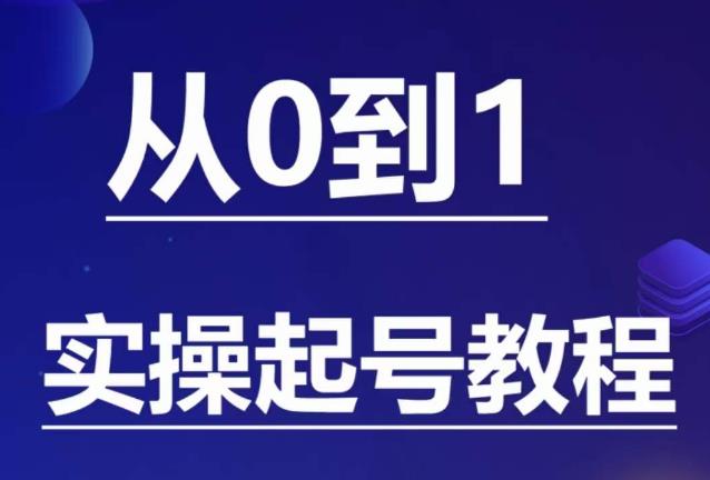 石野·小白起号实操教程，​掌握各种起号的玩法技术，了解流量的核心-买得值资源库
