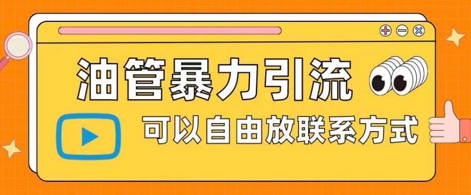 油管暴力引流，可以自由放联系方式【揭秘】-买得值资源库