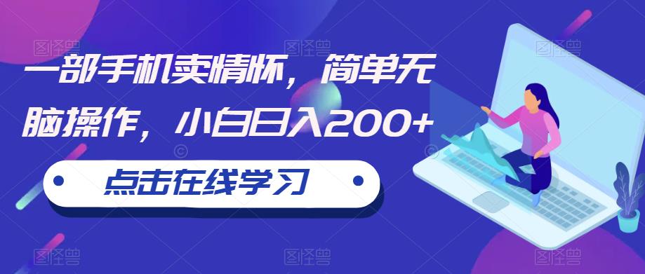 一部手机卖情怀，简单无脑操作，小白日入200+【揭秘】-买得值资源库