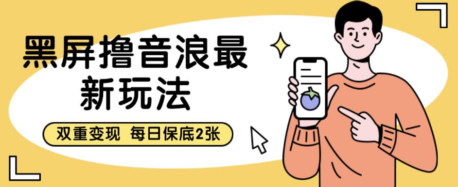 黑屏撸音浪最新玩法，双重变现，每日保底2张【揭秘】-买得值资源库