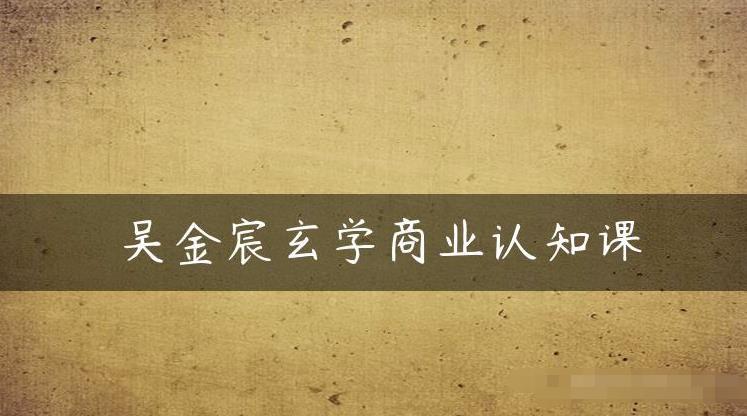 吴金宸玄学商业认知课，传统文化商业认知课-买得值资源库