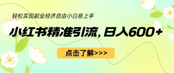 小红书精准引流，小白日入600+，轻松实现副业经济自由（教程+1153G资源）-买得值资源库