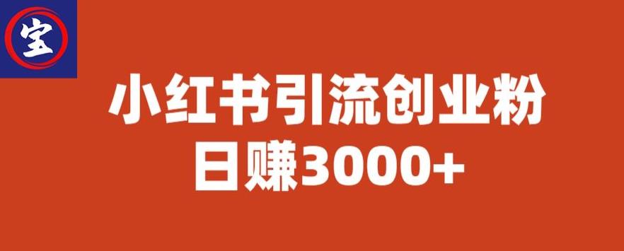 宝哥小红书引流创业粉，日赚3000+【揭秘】-买得值资源库