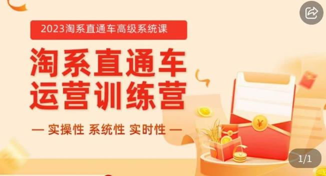 冠东·2023淘系直通车高级系统课，​实操性，系统性，实时性，直通车完整体系教学-买得值资源库