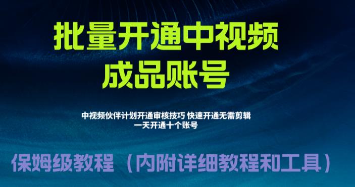 外面收费1980的暴力开通中视频计划教程，内附详细的快速通过中视频伙伴计划的办法-买得值资源库
