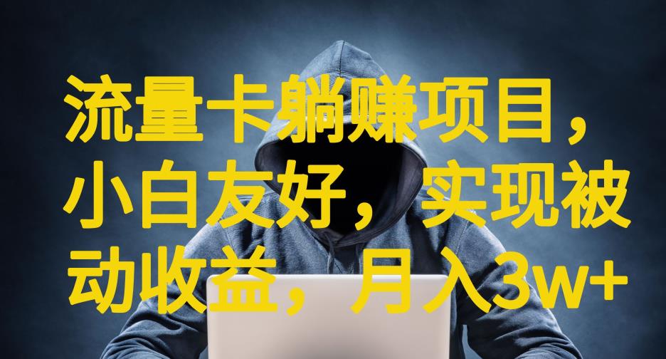 流量卡躺赚项目，小白友好，开设后台，实现被动收益，只要出卡，就能一直赚钱，利润高昂【揭秘】-买得值资源库