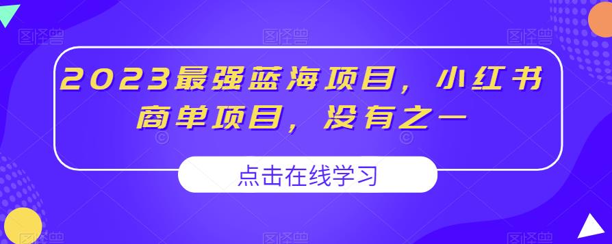 2023最强蓝海项目，小红书商单项目，没有之一【揭秘】-买得值资源库