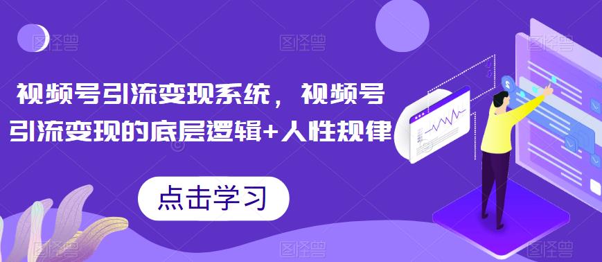 视频号引流变现系统，视频号引流变现的底层逻辑+人性规律-买得值资源库