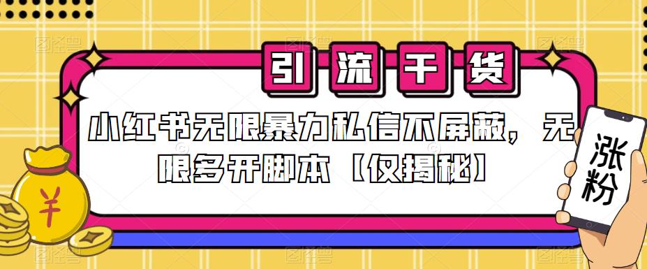 小红书无限暴力私信不屏蔽，无限多开脚本【仅揭秘】-买得值资源库