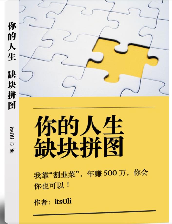 某高赞电子书《你的人生，缺块拼图——我靠“割韭菜”，年赚500万，你会你也可以》-买得值资源库