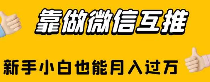 靠做微信互推，新手小白也能月入过万【揭秘】-买得值资源库