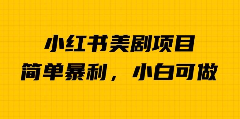外面卖1980的小红书美剧项目，单日收益1000＋，小众暴利的赛道【揭秘】-买得值资源库