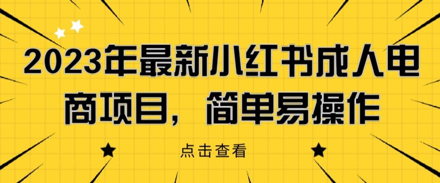 2023年最新小红书成人电商项目，简单易操作【详细教程】【揭秘】-买得值资源库