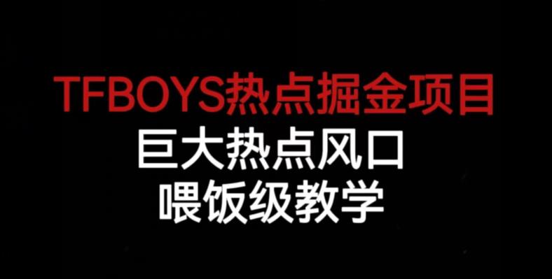 TFBOYS热点掘金项目，巨大热点风口，喂饭级教学-买得值资源库
