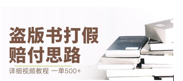 最新盗版书赔付打假项目，一单利润500+【详细玩法视频教程】【仅揭秘】-买得值资源库