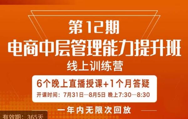 陈少珊·电商中层管理能力提升班，学习对象-电商公司各个岗位的主管，20人人以内的电商公司老板-买得值资源库