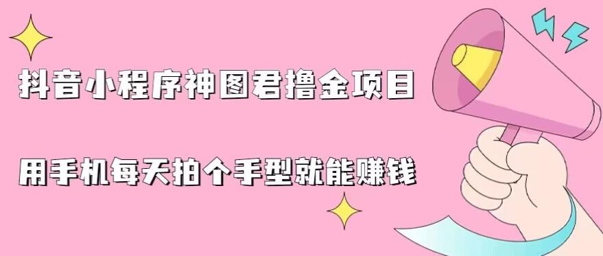 抖音小程序神图君撸金项目，用手机每天拍个手型挂载一下小程序就能赚钱【揭秘】-买得值资源库