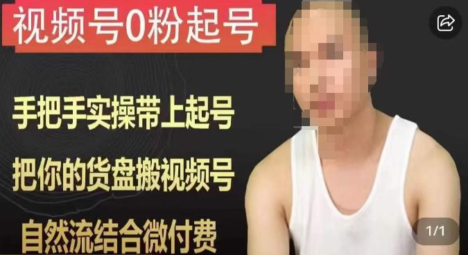 天诺老吴视频号0粉起号课程，手把手实操带上起号，把你的货盘搬视频号，自然流结合微付费-买得值资源库