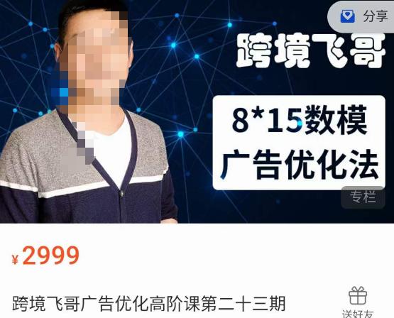 跨境飞哥·广告优化高阶课第二十三期，​8*15数模广告优化法，用数据驱动决策-买得值资源库