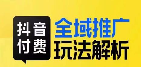 抖音付费全域推广玩法解析，抓住平台红利，小付费撬动大流量-买得值资源库