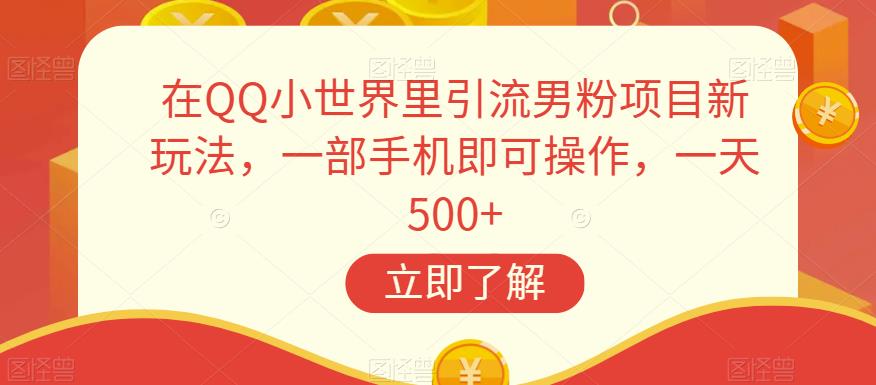 在QQ小世界里引流男粉项目新玩法，一部手机即可操作，一天500+【揭秘】-买得值资源库