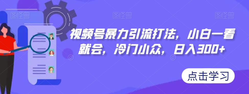 视频号暴力引流打法，小白一看就会，冷门小众，日入300+【揭秘】-买得值资源库