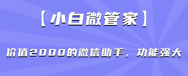 【小白微管家】价值2000的微信助手，功能强大-买得值资源库