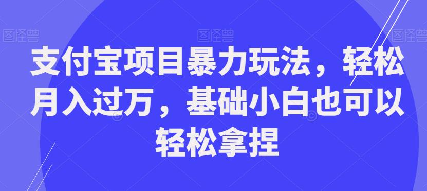 支付宝项目暴力玩法，轻松月入过万，基础小白也可以轻松拿捏【揭秘】-买得值资源库