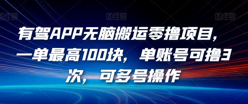 有驾APP无脑搬运零撸项目，一单最高100块，单账号可撸3次，可多号操作【揭秘】-买得值资源库