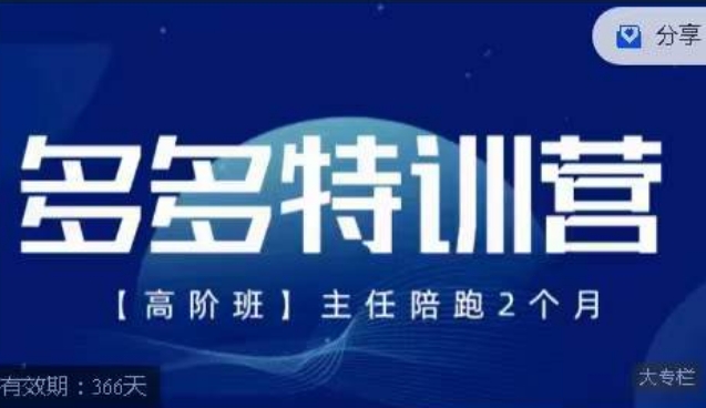 纪主任·多多特训营高阶班【9月13日更新】，拼多多最新玩法技巧落地实操-买得值资源库