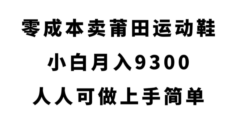零成本卖莆田运动鞋，小白月入9300，人人可做上手简单【揭秘】-买得值资源库
