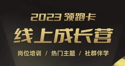 2023领跑卡线上成长营，淘宝运营各岗位培训，直通车、万相台、引力魔方、引流等，帮助突破成长瓶颈-买得值资源库