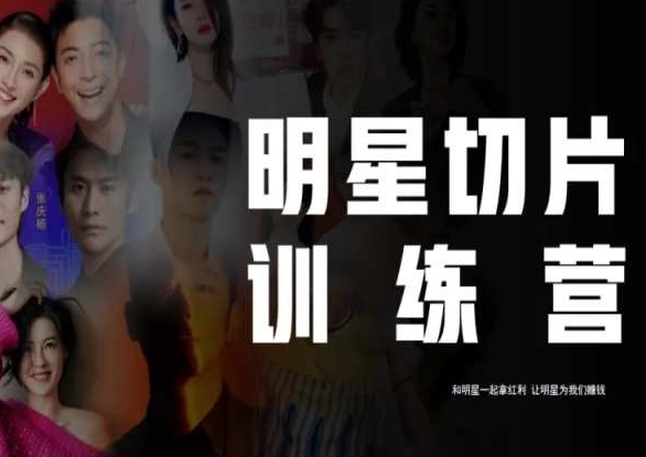 王子·明星切片线上训练营（2023），和明星一起拿红利，让明星为我们赚钱-买得值资源库
