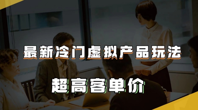 最新冷门虚拟产品玩法，超高客单价，月入2-3万＋【揭秘】-买得值资源库