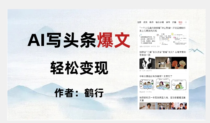 暴力拆解AI写头条爆文，轻松日入500+-买得值资源库