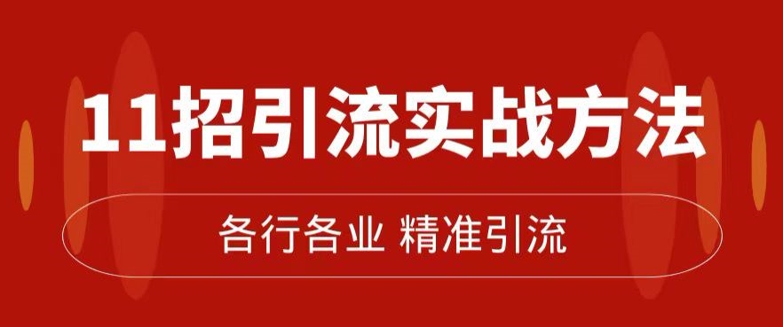 精准引流术：11招引流实战方法，让你私域流量加到爆（11节课完整)-买得值资源库