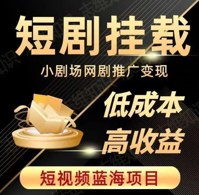 2023短视频蓝海项目，抖音快手短剧推广变现教程，低成本高收益-买得值资源库