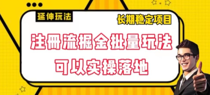 注册流掘金批量玩法，可以实操落地【揭秘】-买得值资源库