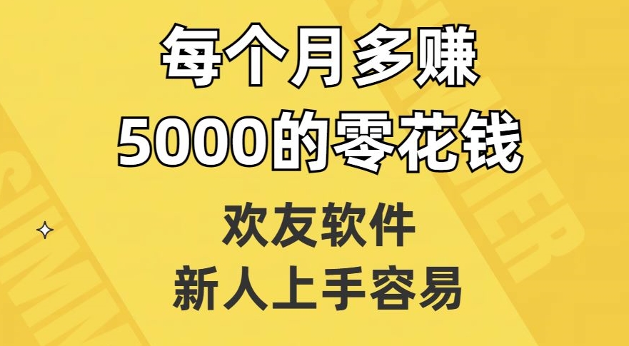 欢友软件，新人上手容易，每个月多赚5000的零花钱【揭秘】-买得值资源库