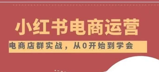 小红书店铺运营从小白到大神2.0，从入门到精通-买得值资源库