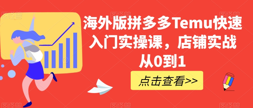 海外版拼多多Temu快速入门实操课，店铺实战从0到1-买得值资源库