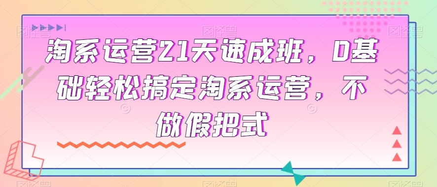 淘系运营21天速成班，0基础轻松搞定淘系运营，不做假把式-买得值资源库