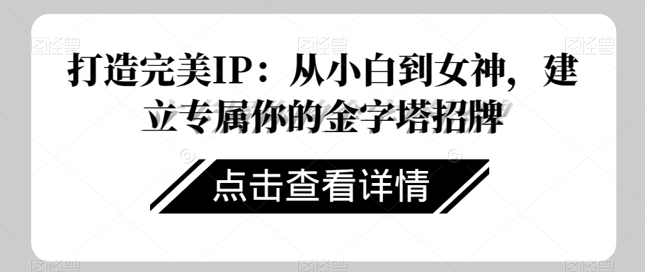 打造完美IP：从小白到女神，建立专属你的金字塔招牌-买得值资源库