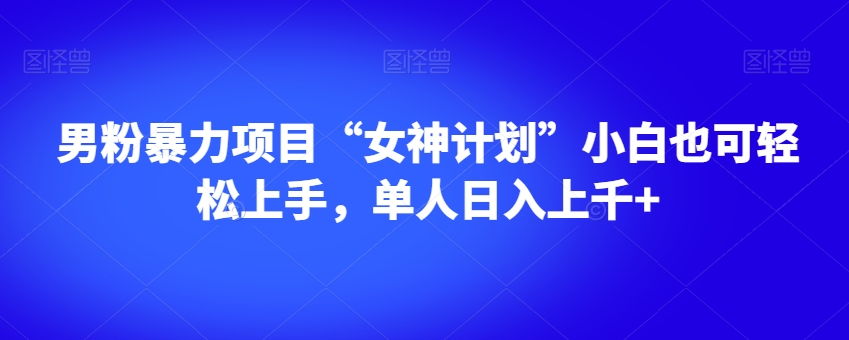 男粉暴力项目“女神计划”小白也可轻松上手，单人日入上千+【揭秘】-买得值资源库