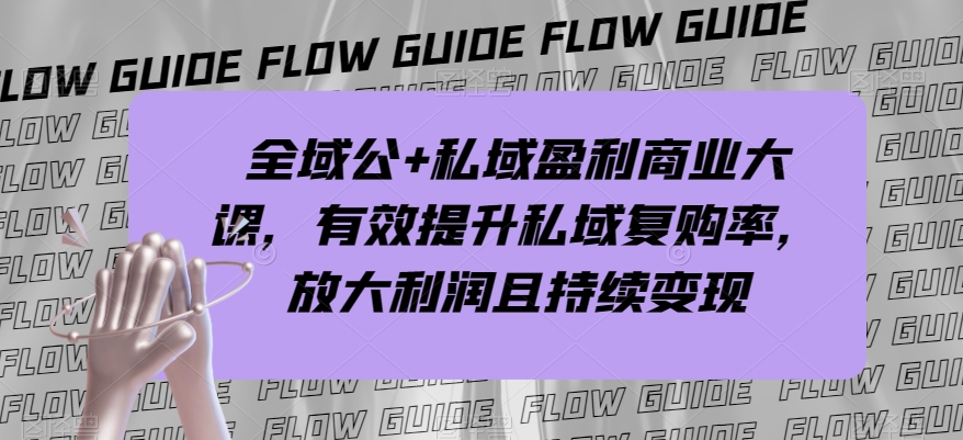 全域公+私域盈利商业大课，有效提升私域复购率，放大利润且持续变现-买得值资源库
