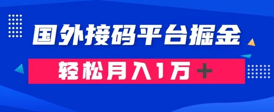 通过国外接码平台掘金：成本1.3，利润10＋，轻松月入1万＋【揭秘】-买得值资源库